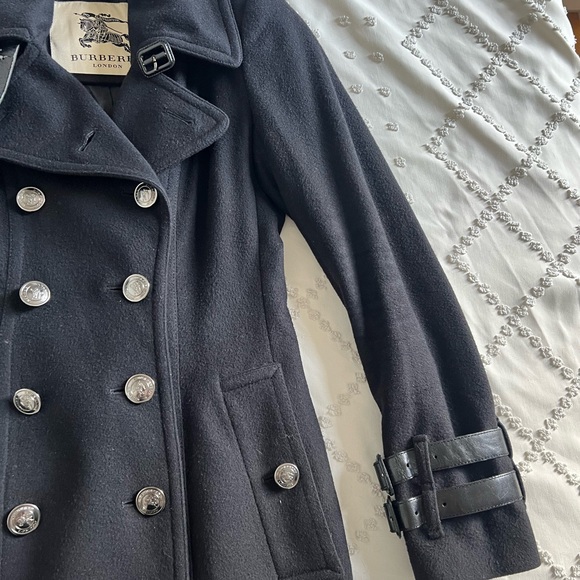 Burberry Black Trench Coat Double-Breasted Classic - Picture 5 of 7